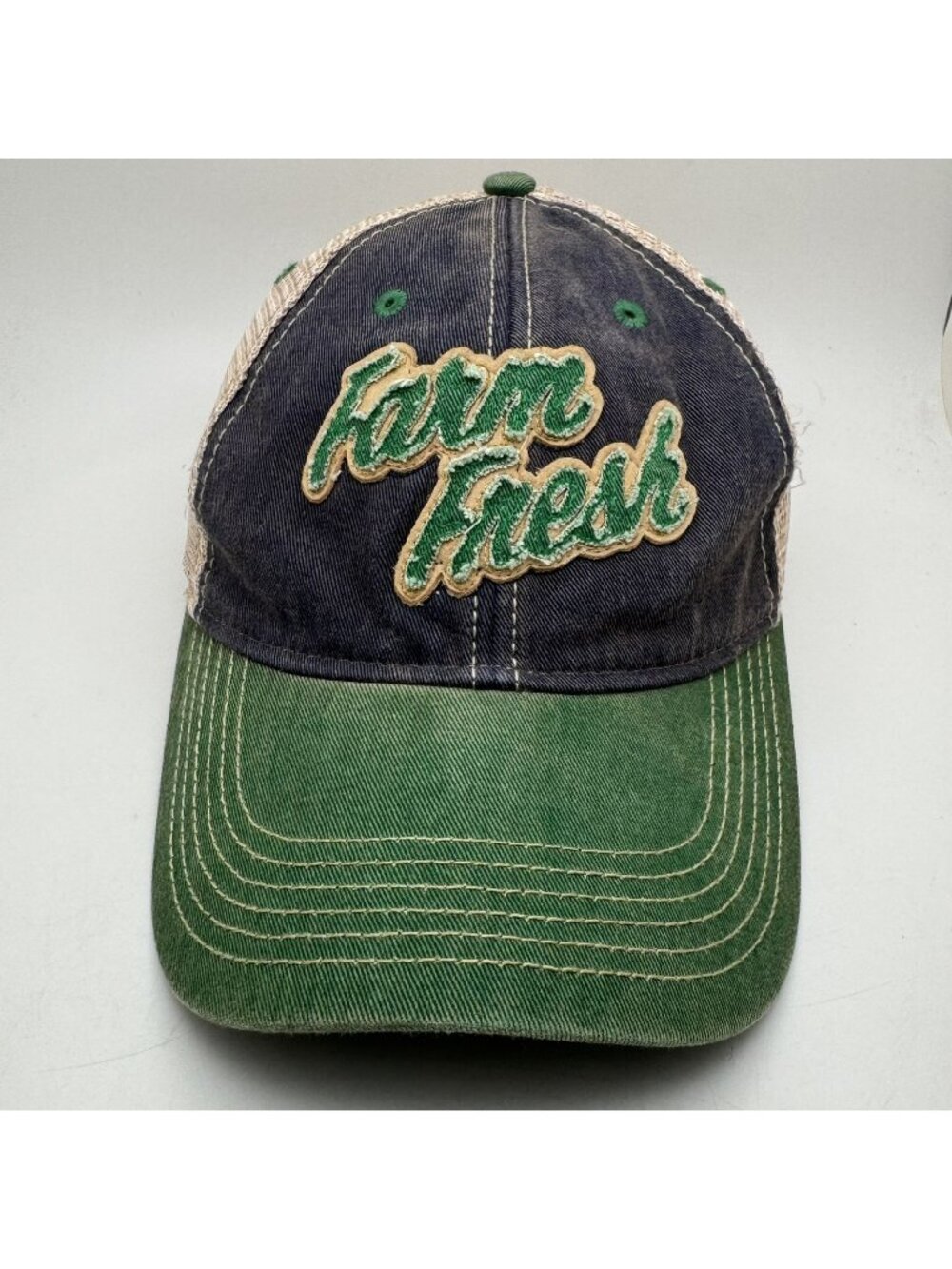 Legacy Farm Fresh Trucker Hat Mens Adjustable Snapback Blue Green Tan Baseball